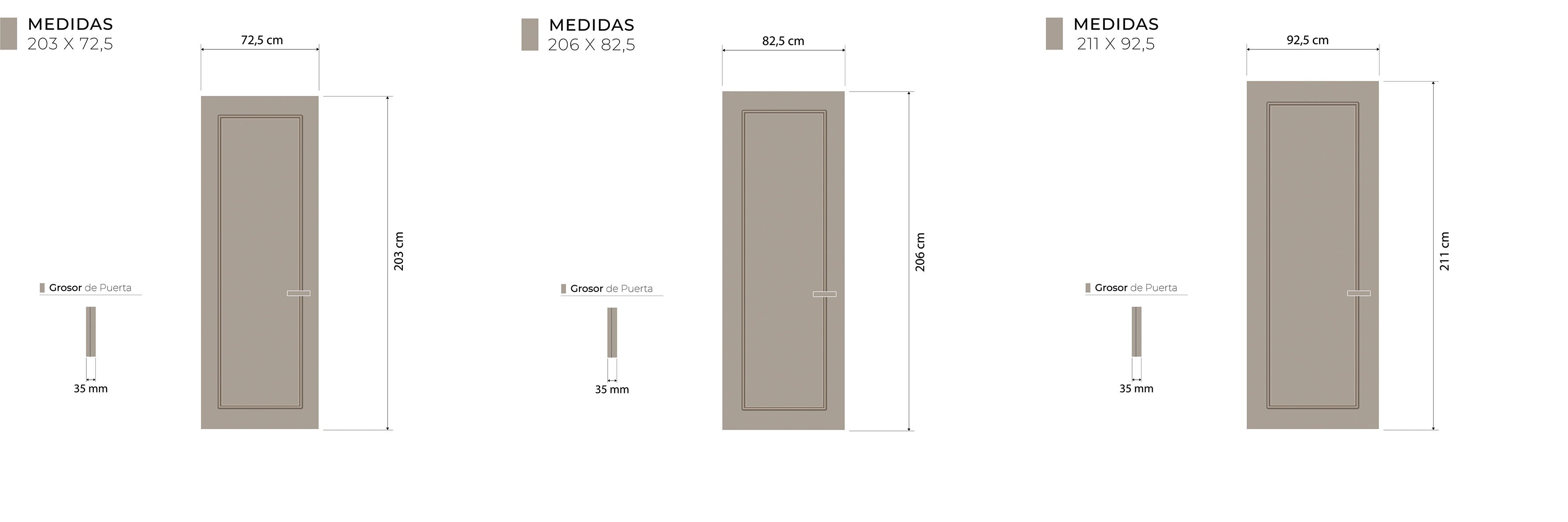 Medidas Técnicas Alma Interior Lacada